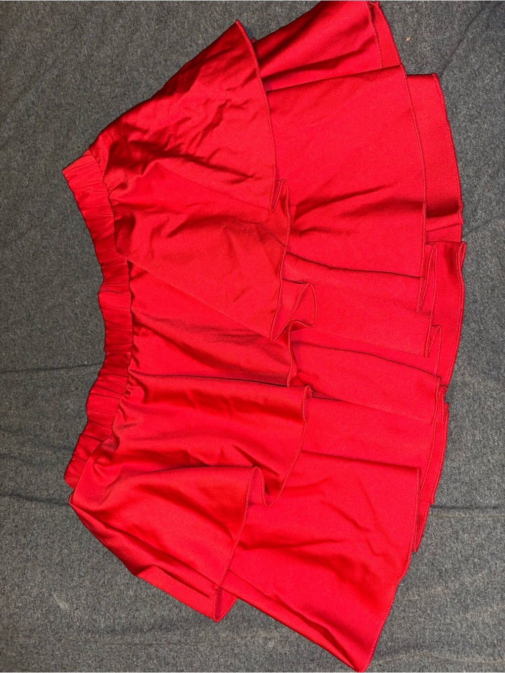 Red Tiered Ruffle Mini Skirt